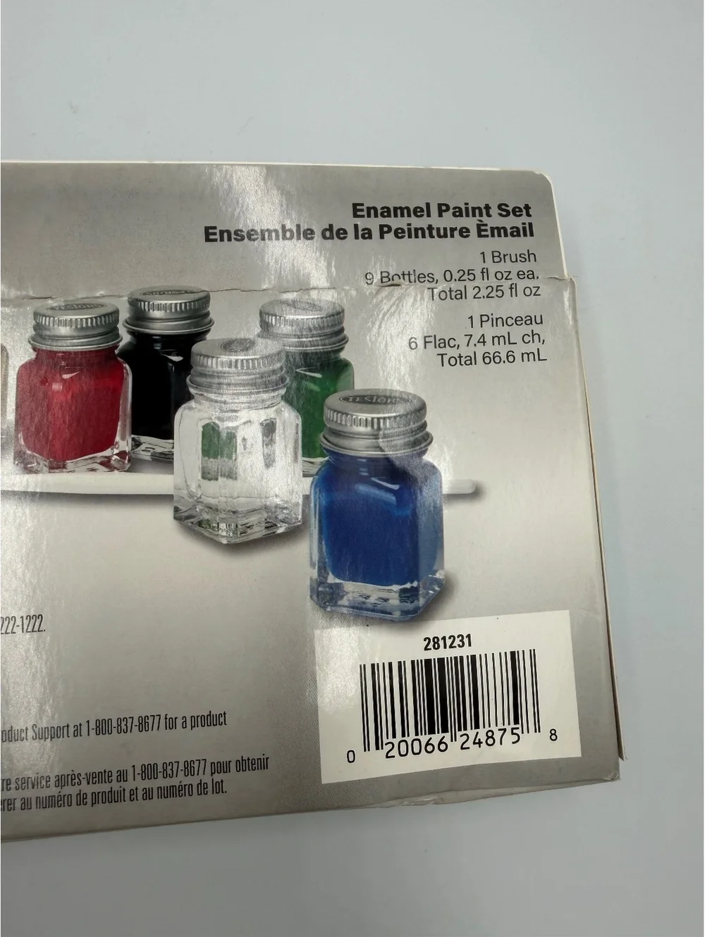 Sealed Testors Enamel Paint Set 10-Piece Multi-Surface Paints with Brush Arts